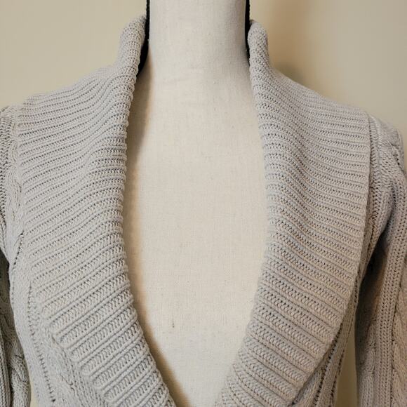Fenn Wright Manson Size S Cable Fisherman Knit Shawl Collar Cardigan Sweater - Picture 2 of 16